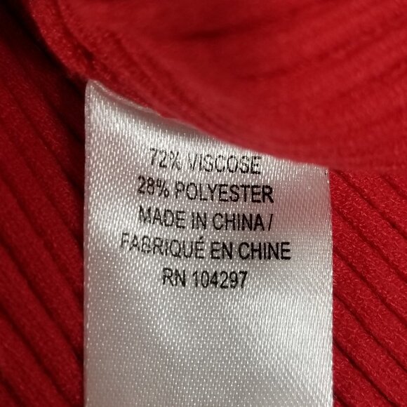 Milly L Red Ribbed Knit Off Shoulder Top Blouse - Picture 5 of 6